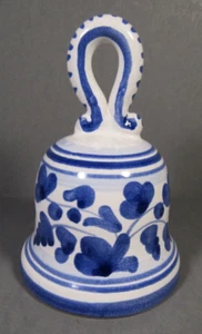Deruta Italian Pottery Bell Blue & White 3.5" x 2.5" Handmade VINTAGE. - Picture 1 of 7