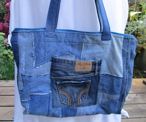 Schultertasche-Jeans-Shopper- Upcycling Handarbeit-Unikat-Neu - Bild 1 von 3