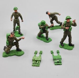 (5) VINTAGE Britains Swoppet WWII Plastic Toy Soldiers