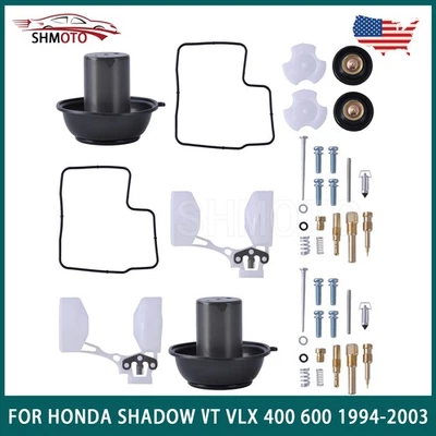 Kit de reparación de carburador flotador de diafragma para Honda VLX600 VT VLX 600 1988-1998 Foto 1 de 4
