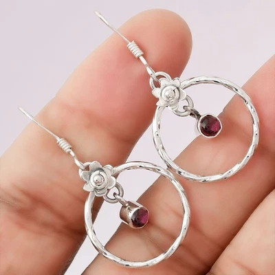 Pendientes de plata de ley 925 con múltiples turmalina natural joyería E-1039 Foto 1 de 4