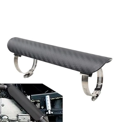 Auspuff Schalldämpfer Rohr Hitzeschild Abdeckung Ferse Schwarz + Silber - Image 1 of 4