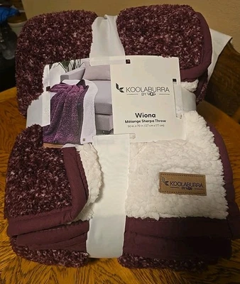 Koolaburra by UGG Wiona Mèlange Sherpa Throw Blanket Merlot 50" x 70" BRAND NEW  - Image 1 of 3