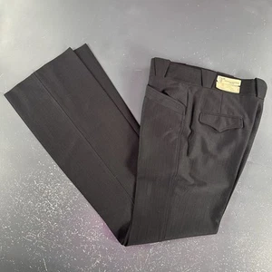 VTG Circle S Pants Mens 32 Black Striped Western Bootcut Dress Slacks NWT USA - Picture 1 of 8