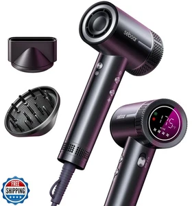 Secador de Pelo Iónico de Alta Velocidad Seboar con Difusor, Pantalla LCD Profesional Th - Imagen 1 de 5