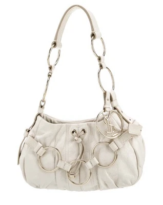 YVES SAINT LAURENT Cream White leather Gold YSL Logo Bag! Excellent condition! - Image 1 of 4