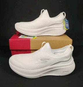 SKECHERS-Nuevo-Mujer Blanco/Plateado GO Run Elevate 2.0-Cadena Zapatos para Correr-Talla 8.5 - Imagen 1 de 9