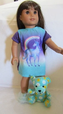 Juego de camisón corto para dormir se adapta a muñeca niña 18 pulgadas vendedor de ropa lsful Foto 1 de 3