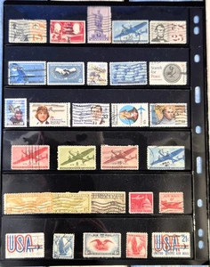 United States Daily Stamp Mix - Aviation Pioneer Airmail USA Stamps - 1950s + - Bild 1 von 2