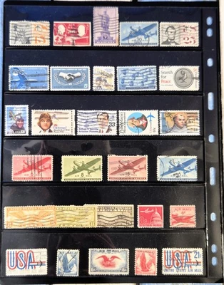United States Daily Stamp Mix - Aviation Pioneer Airmail USA Stamps - 1950s + - Image 1 of 2