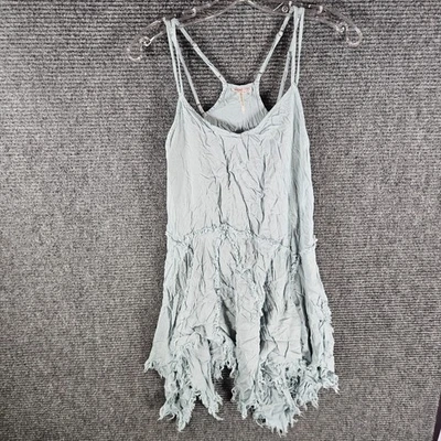 Intimately Free People Slip Dress XS Teal Tattered Up Shred Fairy Whimsy Goth - Image 1 of 4