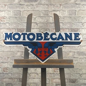 MOTOBÉCANE Enamel Sign 27.6x11.4" (70x29cm) Nice Unique Vintage Retro-Style Sign - Picture 1 of 17