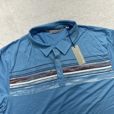 Camisa Polo Travis Mathew Para Hombres XL Azul Claro Vcloudair Logo Golf Nueva con Etiquetas Foto 1 de 4