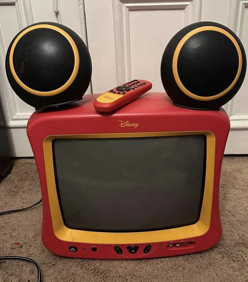 Disney Mickey Mouse CRT TV with Built-in Speakers Rare 13” Works, RemoteIncluded - Image 1 of 1