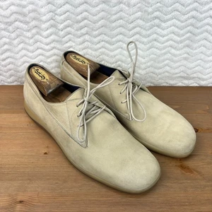 Salvatore Ferragamo Herren Schuhe Studio Nubukleder Freizeit Luxus Beige 9,5 D - Bild 1 von 16