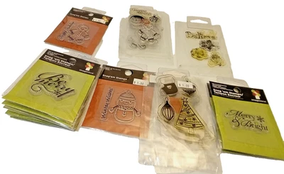 Sellos Imaginisce Snag 'em, Lote de 15 juegos, Navidad, mezcla abierta/sin abrir Foto 1 de 4