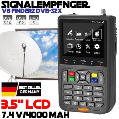 Profi Sat Finder GTMEDIA V8 Satelliten Messgerät SATFINDER DVB-S/S2/S2X 3.5" LCD - Bild 1 von 4