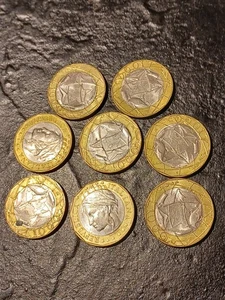 8 Italian 1000 Lira Coins Obsolete Bi Metalic - Picture 1 of 4