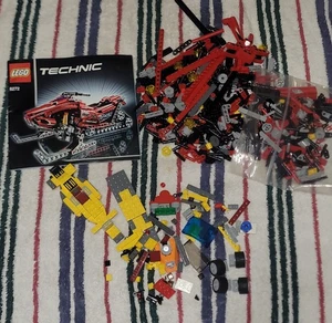 Lego TECHNIC 8272 Snow Mobile Incomplete? With Book And Extra Random Legos - Picture 1 of 6