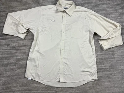 Camisa Publix Joseph Abboud Para Hombres 17.5 Beige Calce Regular Algodón Abotonado L/S Foto 1 de 4