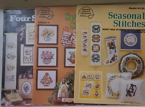 SEASONAL CROSS STITCH Lot of 3 ~ Holiday & Four Season Pattern Books ~ New - Picture 1 of 4