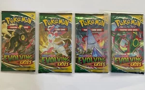 Evolving Skies Pokemon TCG Booster Packs Complete Art Set (4 Packs) SEALED - Picture 1 of 6