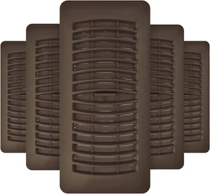 RG1441 Louvered Plastic Floor Register, 4X10 Inch, Brown, 5 Count - Picture 1 of 12