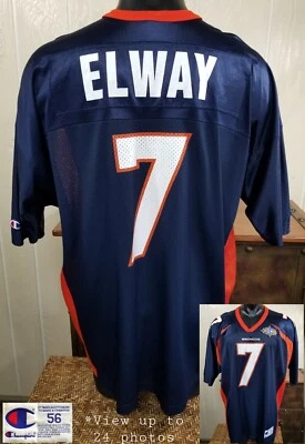 Camiseta deportiva azul campeón de fútbol americano John Elway #7 de los Denver Broncos talla 56 Foto 1 de 4
