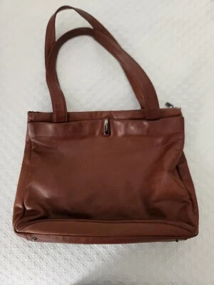 Cartera de cuero marrón Marco Buggiani, hecha en Italia, 14,5" L X 11" H Foto 1 de 4