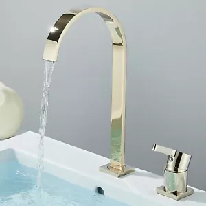 Gold Waschtischarmatur Badarmatur Einhand Wasserhahn Waschbecken Mischbatterie - Bild 1 von 9