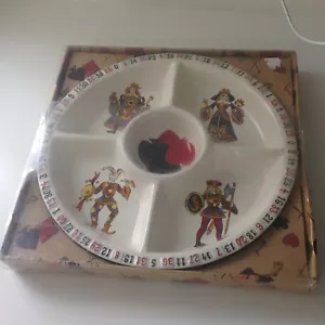 Roulette Numbers & Party Platter Hand Painted King of Hearts Chip/Dip Dish NEW - Picture 1 of 6