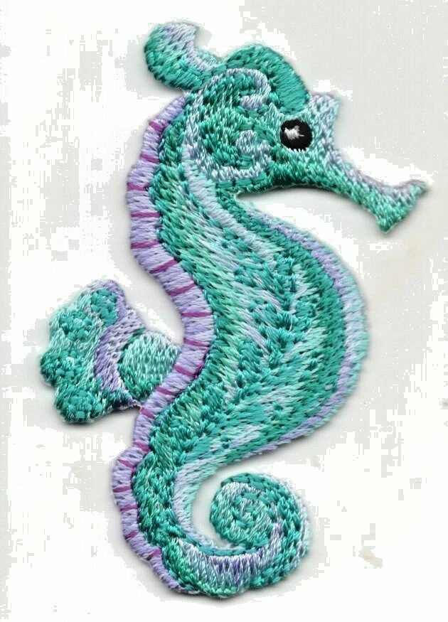 SEAHORSE Iron on Patch Sea Creatures Ocean  - Image 1 of 1