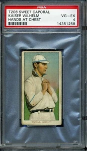 1909-11 T206 Sweet Caporal 350/25 Kaiser Wilhelm Hands At Chest PSA 4 POP 1 - Picture 1 of 2