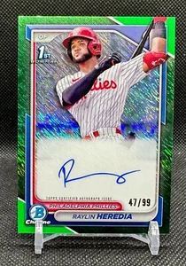 2024 Bowman Chrome 1st RAYLIN HEREDIA Green Shimmer Refractor RC SP AUTO /99 - Picture 1 of 2