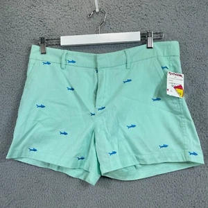 Jones & Company Shorts Women’s SZ 8 Turquoise W/Embroidered Sharks 5' Inseam New - Picture 1 of 12