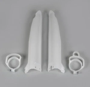 KAWASAKI KX 125 KX 250 KX 500 dal 1996 al 2003 COPPIA PARASTELI FORCELLA BIANCO - Foto 1 di 1