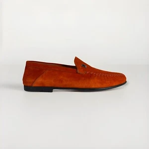 700 $ Bally Cristian orange Wildleder Halbschuhe Größe US 11, EU 44 Made in Switzerland - Bild 1 von 5