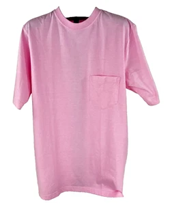 NEW Lands' End Super T-Shirt Mens M Tall Pink w Pocket 100% Cotton Short Sleeves - Picture 1 of 7