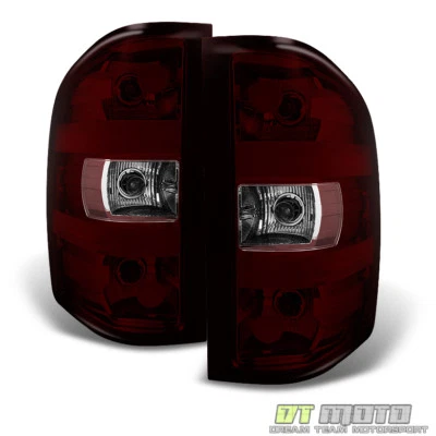 Red Smoked 2007-2013 Chevy Silverado GMC Sierra Tail Lights Lamps Set Left+Right - Image 1 of 4