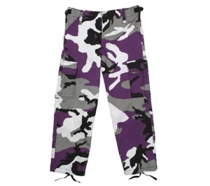 KIDS Camo Cargo Pants BDU Style Child Boys Girls Military Army Navy Hiking - Picture 1 of 3