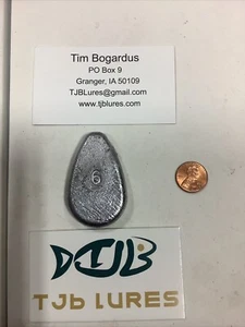 6 oz No Roll  25 Qty Flat Slip Sinkers Fishing Weight Veteran Owned Free Ship - Picture 1 of 1