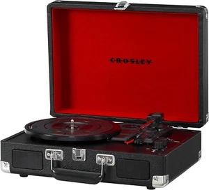 Crosley CR8005F-BK Cruiser Plus Vintage 3-Speed Bluetooth in/Out Suitcase Vinyl - Picture 1 of 7