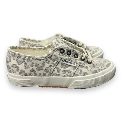 Zapatillas deportivas de lona Superga 2750 con estampado de leopardo claro para mujer talla 6 Foto 1 de 4