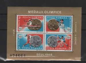 Block 250  Rumänien 1988 Olympia Seoul Medaillen  - Picture 1 of 1