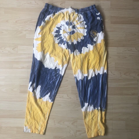 Vintage Golden state Warriors Mens sweat pants size XL Tie Dye Zubaz Rare 90s Cover