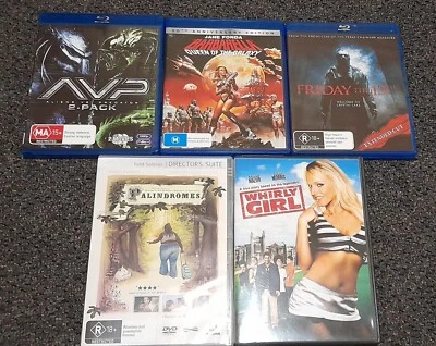 Blu ray and DVD Movie bundle: Barbarella, Aliens VS Predator, Palindromes + more - Image 1 of 4