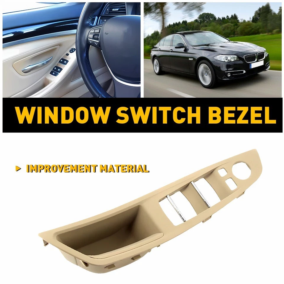 Front Left Driver Side Door Window Switch Bezel Beige For 2010-2016 BMW 525i - Image 1 of 4