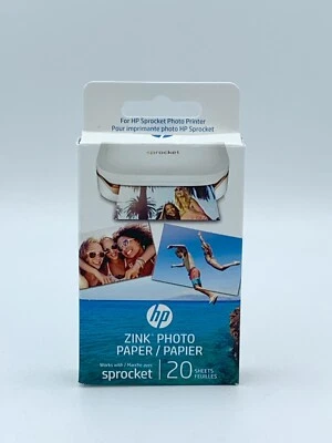 New HP ZINK 20 Sheet Sticky-Backed 2" x 3" Photo Paper for HP Sprocket | 1AH01A - Image 1 of 2