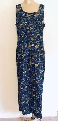 HILO HATTIE Hawaiian Maxi Dress Blue Floral Women’s 16 - Image 1 of 4