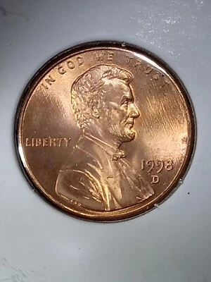 1998 Denver Lincoln Cent Doubled Die Reverse And Doubled Ear  B.U.!! - Image 1 of 4